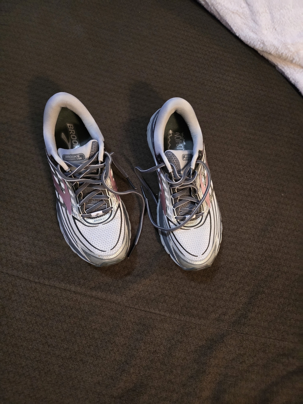 Brooks Kids' White and Pink Running Shoes